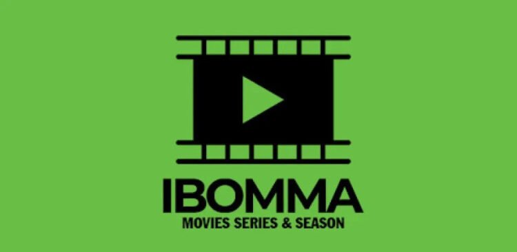 iBomma platform showing movie posters and user interface elements.